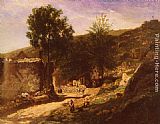 Charles-francois Daubigny Famous Paintings - Entree De Village